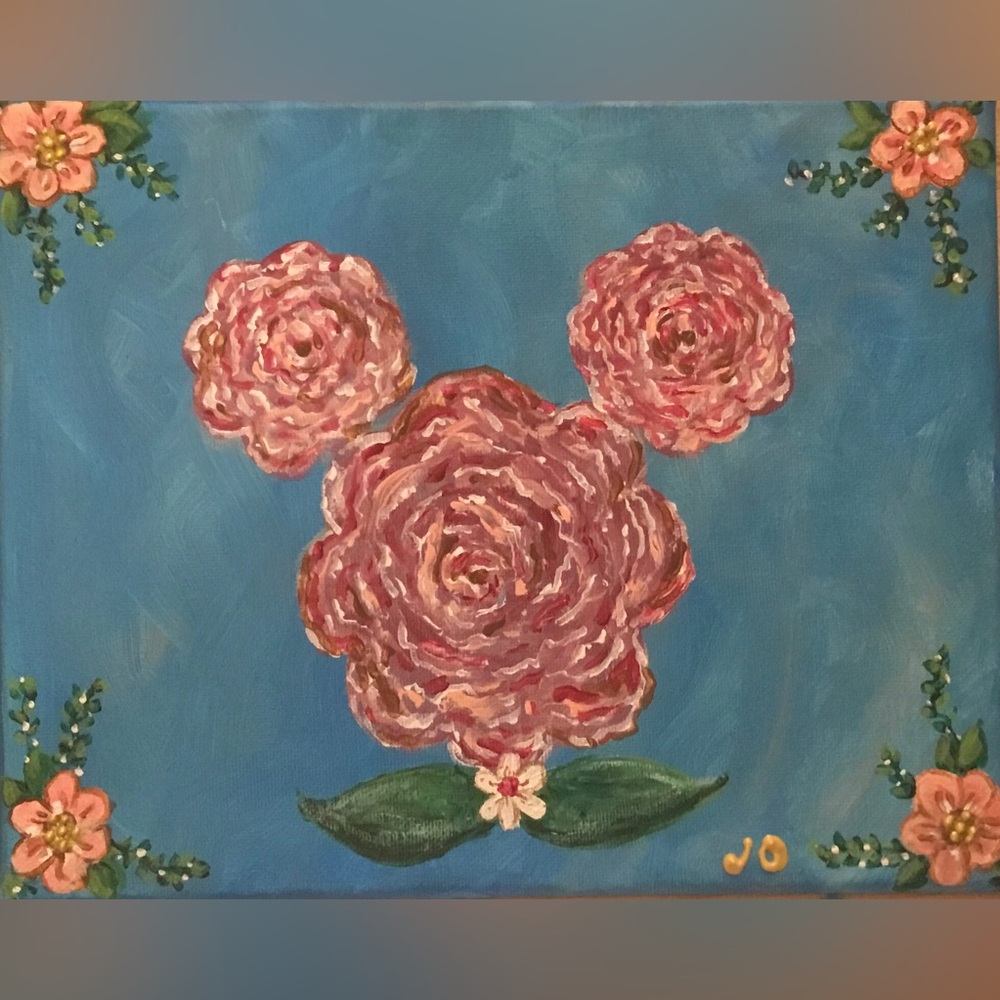 Hidden Mickey Floral Painting